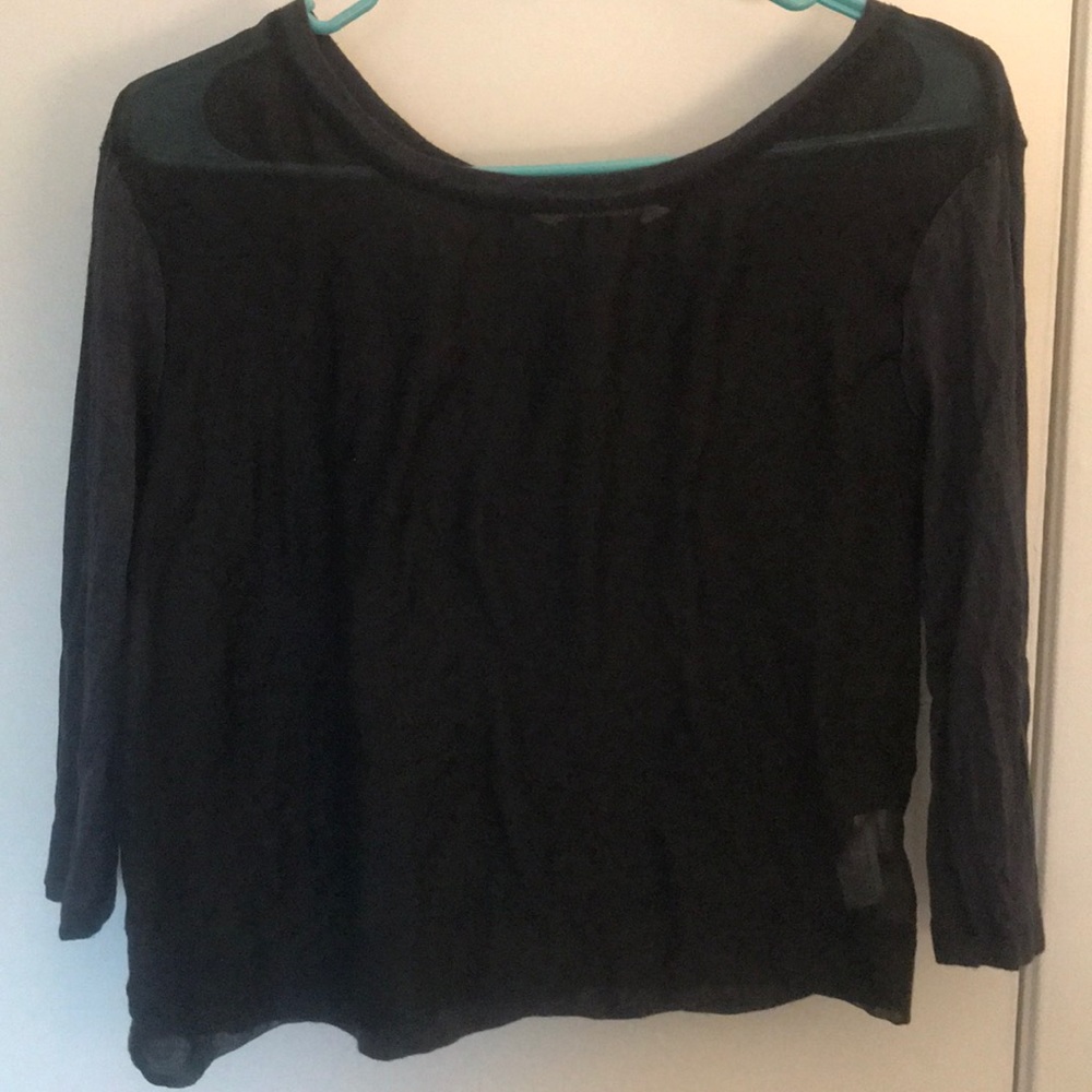 See through front opaque back quarter sleeve